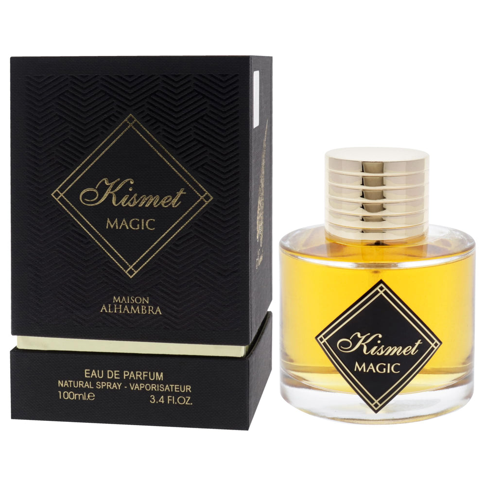 Maison Alhambra Kismet Magic note accents reveal depth for evening allure.