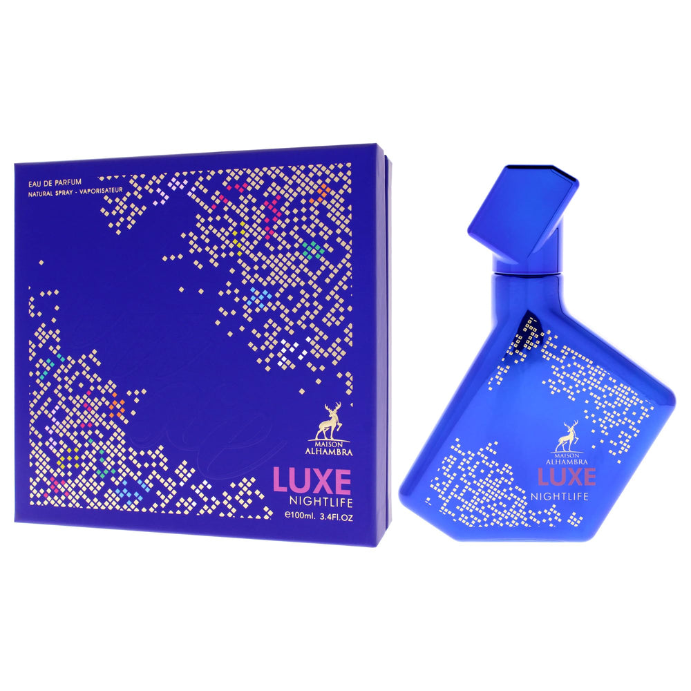 Maison Alhambra Luxe Nightlife packaging box signals luxury and portability