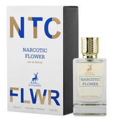 Maison Alhambra Narcotic Flwr bottle showcases a luxurious floral profile suitable for evening wear.