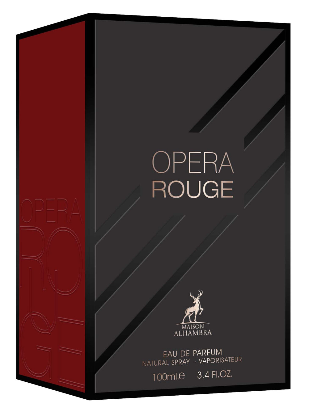 Maison Alhambra Opera Rouge spray action showcases easy application for day-to-night fragrance transitions.
