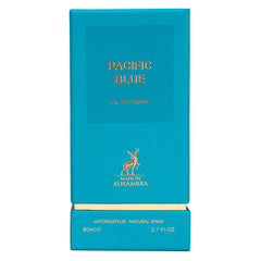 Maison Alhambra Pacific Blue EDP holiday-display with unisex scent versatility