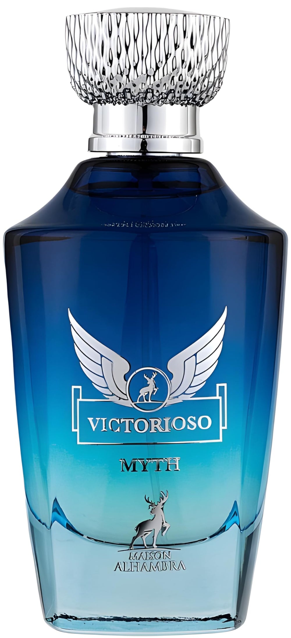 Maison Alhambra Victorioso Myth bottle shot highlights premium scent for daily wear.