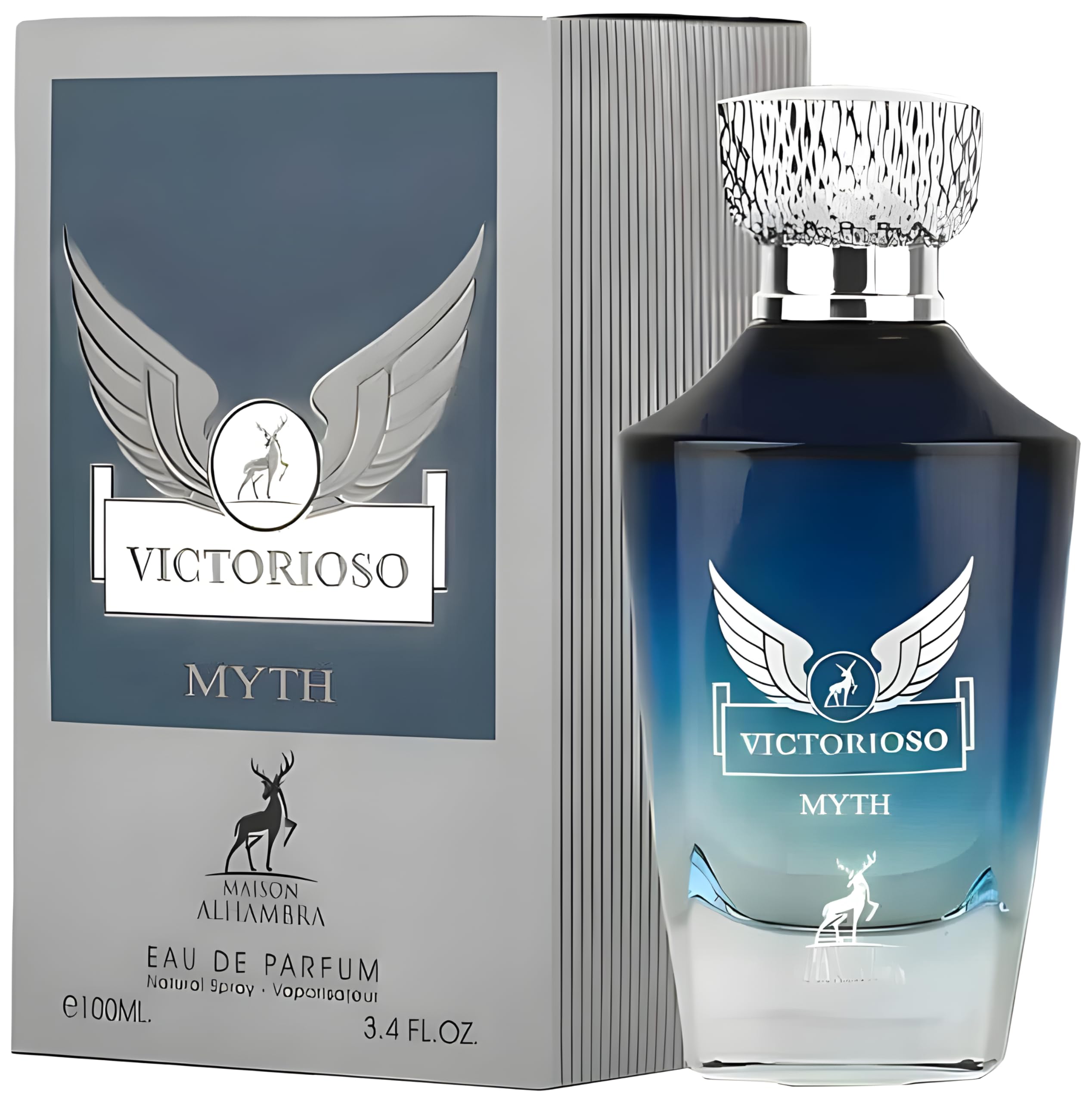 Maison Alhambra Victorioso Myth woody ambience image suggests refined evening wear.