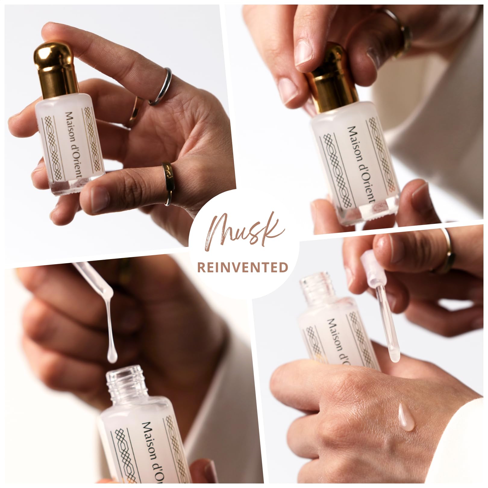 Aceite perfumado Pink Musk para piel, textura suave y envolvente.