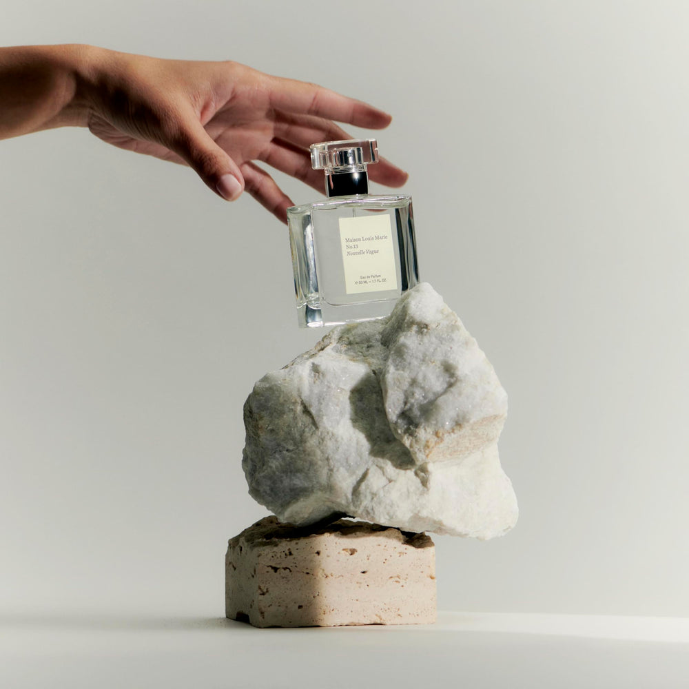 Maison Louis Marie No.13 Nouvelle Vague on-skin impression with subtle projection.