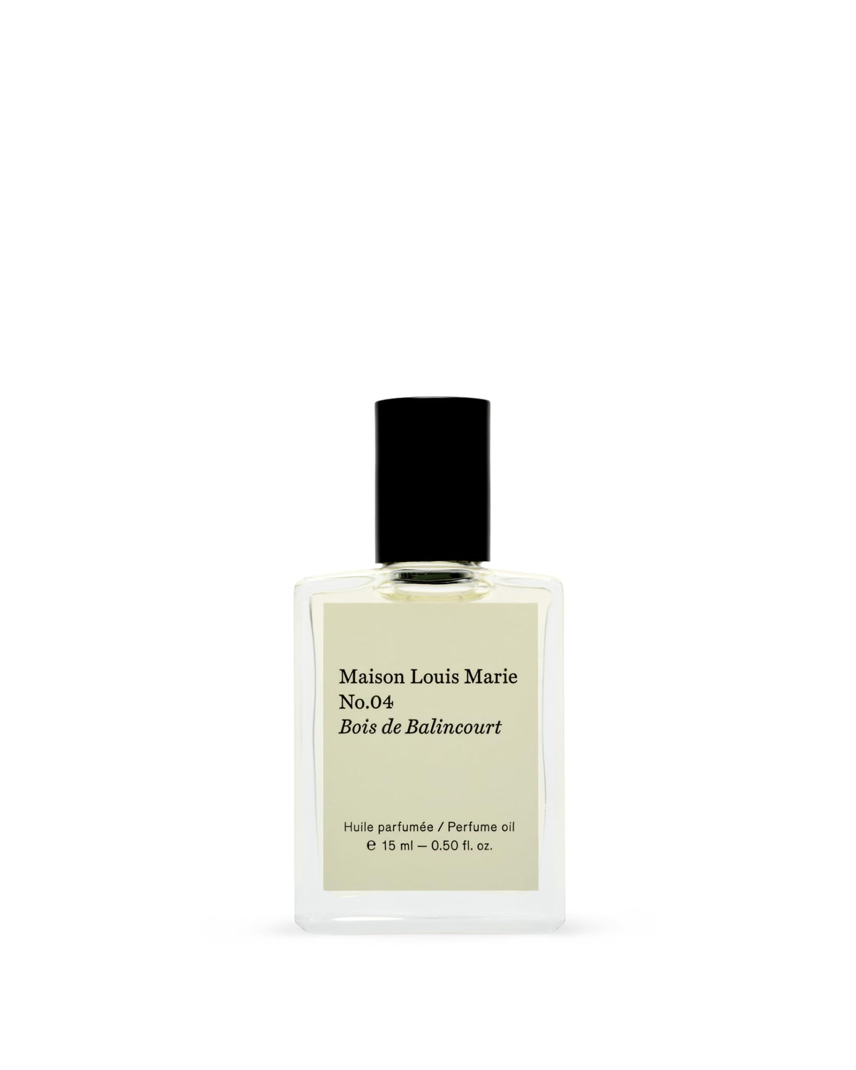Maison Louis Marie No.04 Balincourt bottle closeup showing rich fragrance