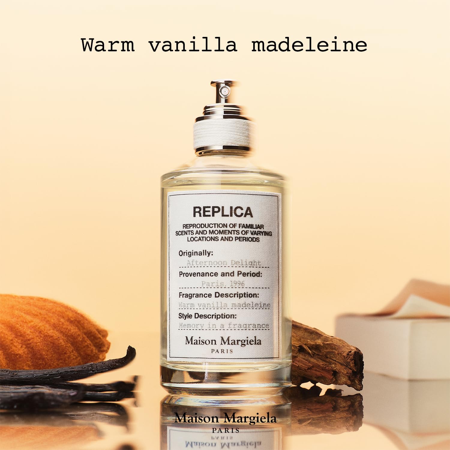 Maison Margiela Replica Afternoon Delight luxury packaging reflecting minimalist, timeless design.