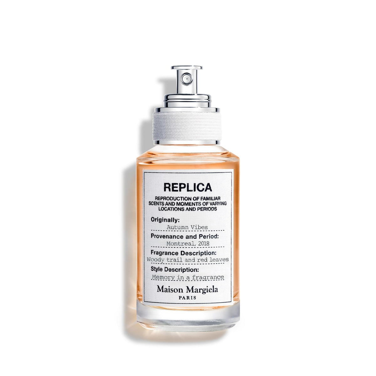 Maison Margiela Replica Autumn Vibes bottle conveys all-day woodland mood.