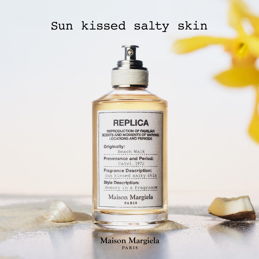 Maison Margiela Beachwalk application on wrist for subtle, lasting scent.