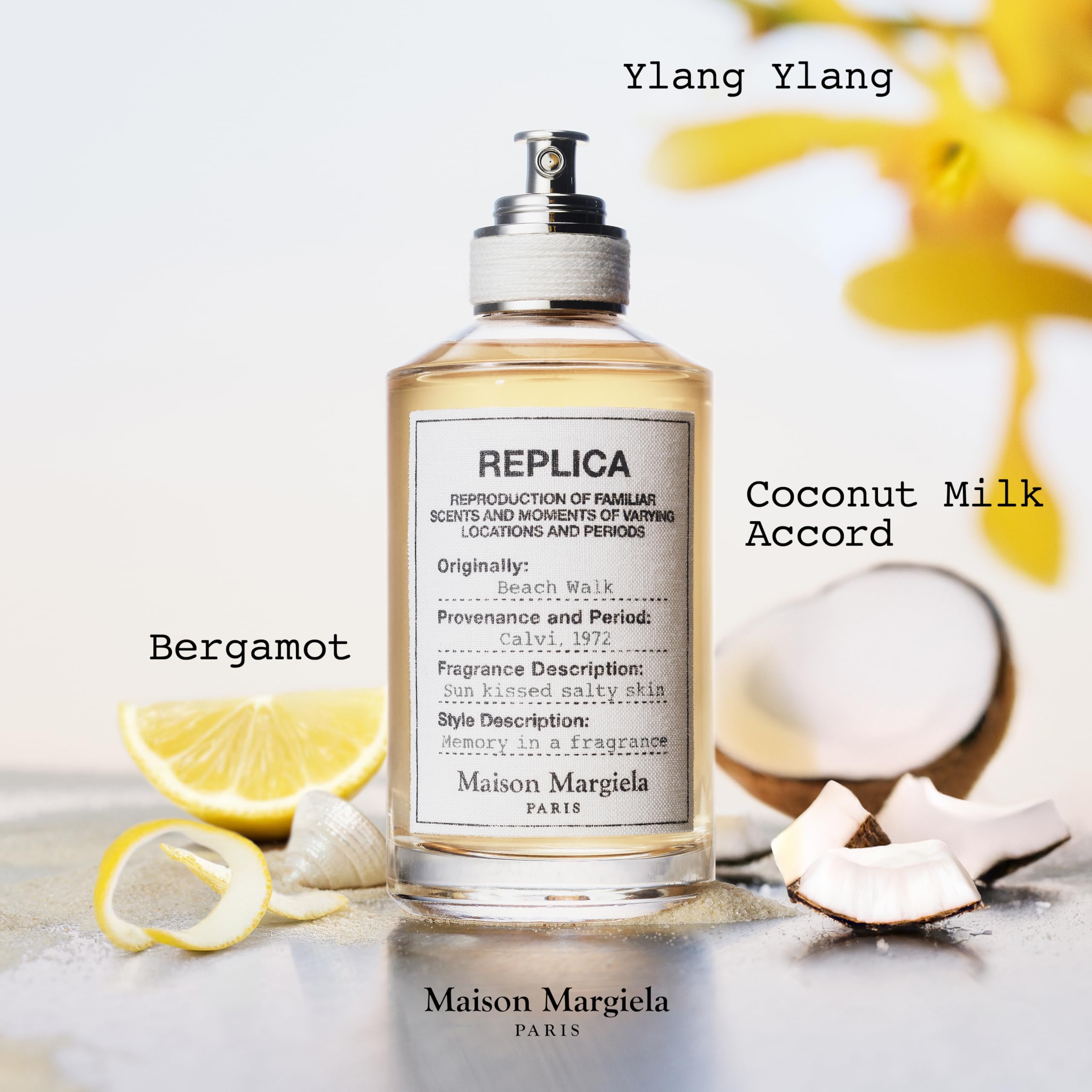 Maison Margiela Beachwalk bergamot top-notes highlight a bright morning boost.