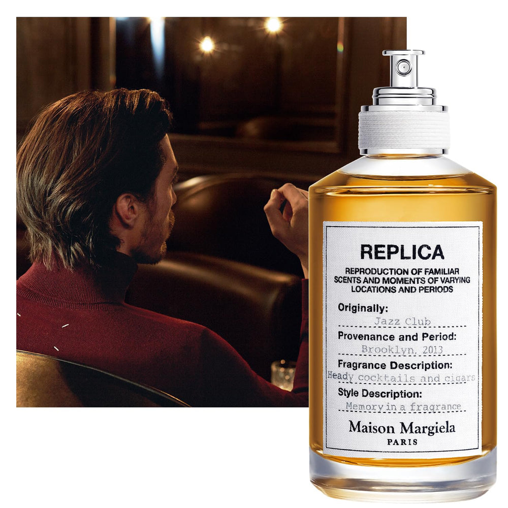 Maison Margiela Replica Jazz Club packaging box shot communicates gift-ready luxury.