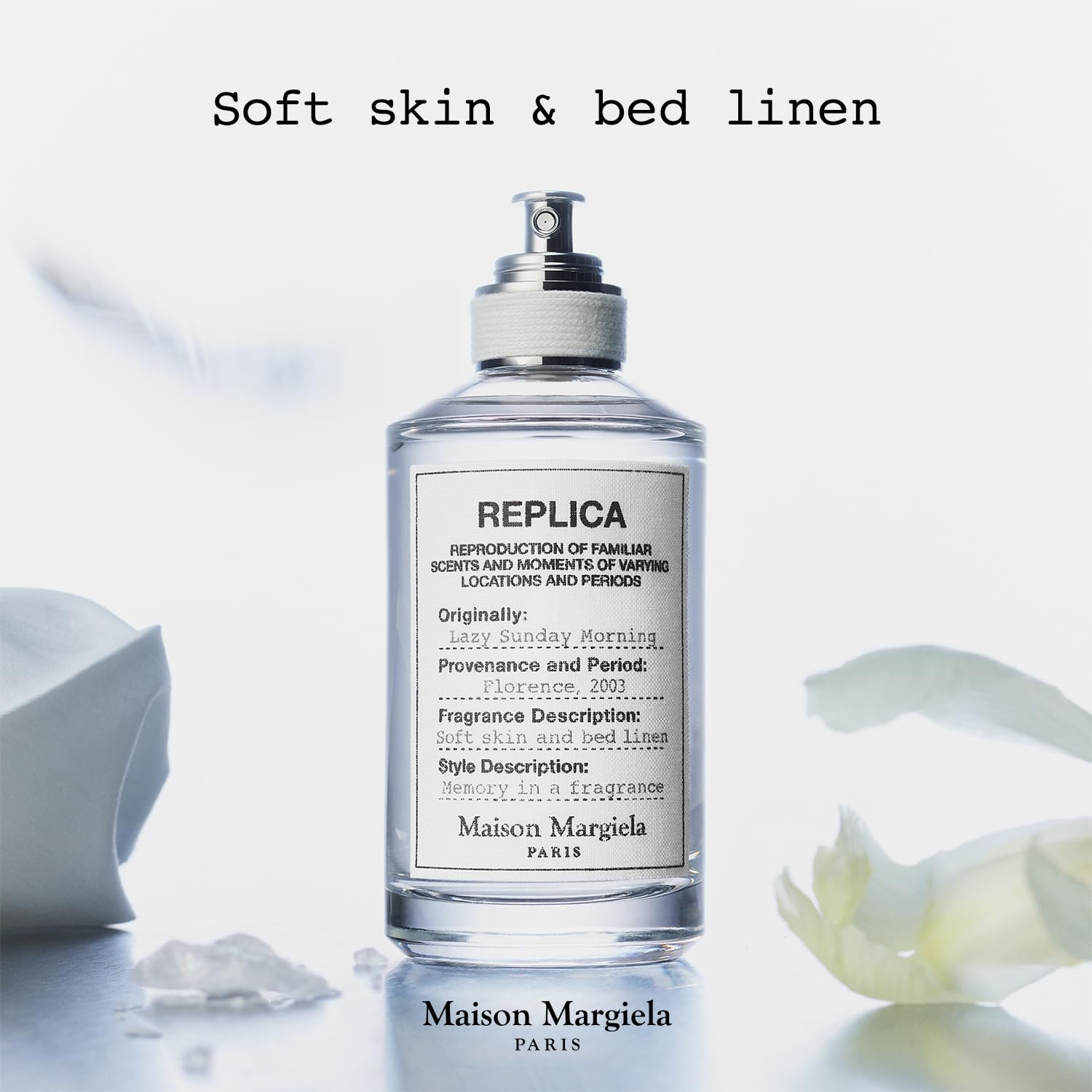 Maison Margiela Replica Lazy Sunday Morning ambience evokes a cozy morning routine.