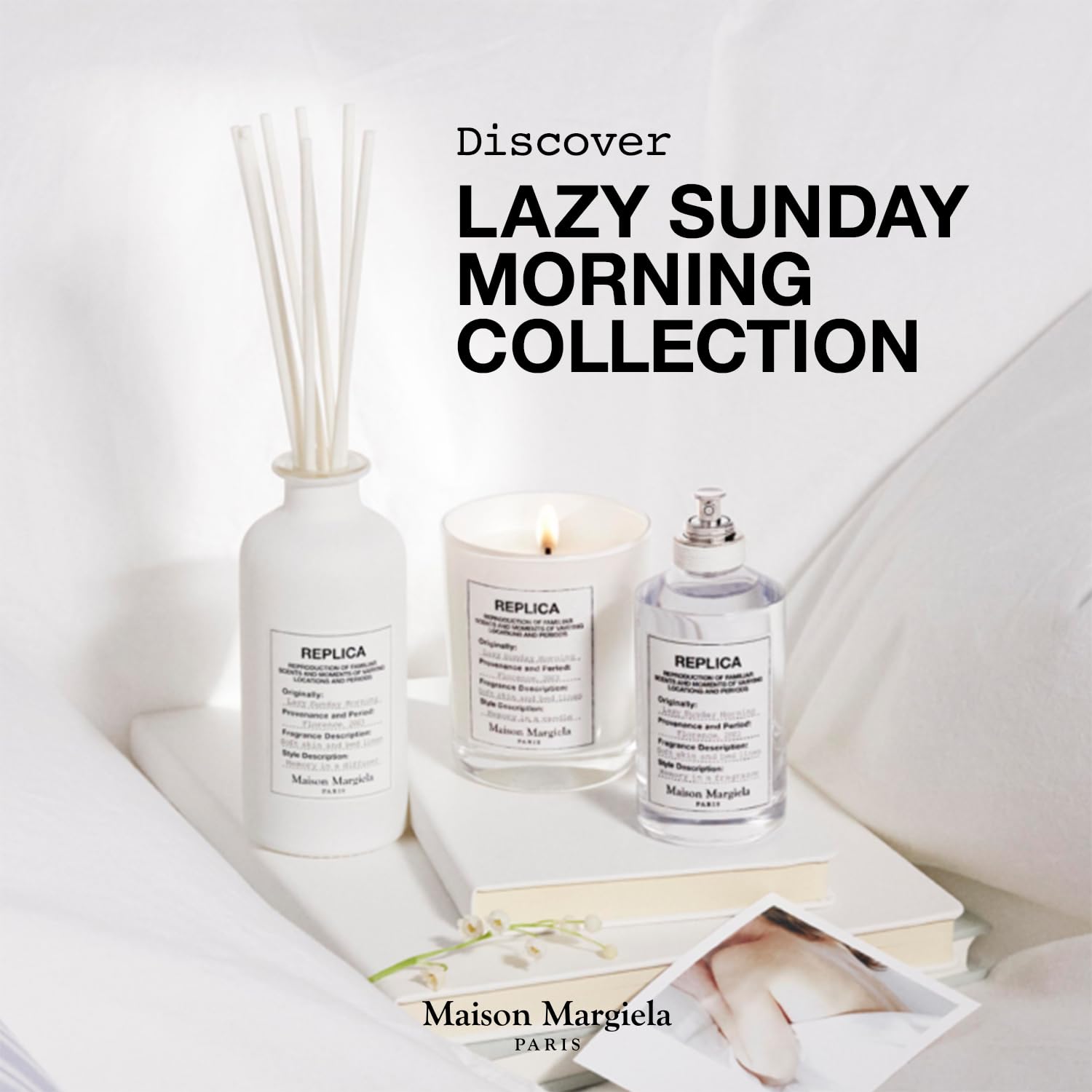 Maison Margiela Replica Lazy Sunday Morning precise label underscores luxury branding.