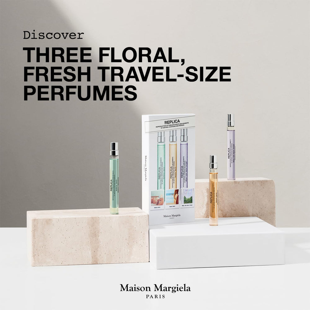 Maison Margiela Replica discovery set opened shows a compact minimalist trio for daily use
