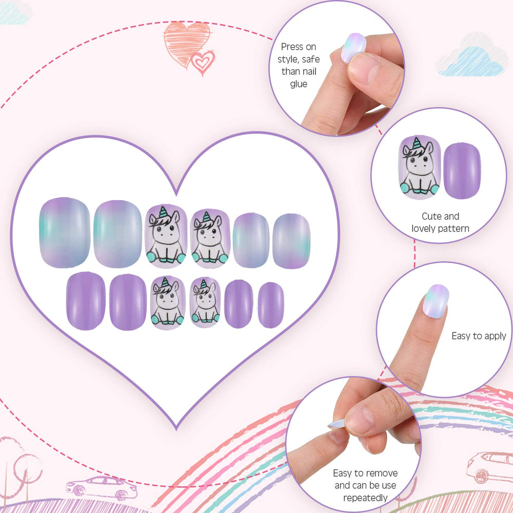 Maitys application steps image demonstrates easy kid-friendly nail application