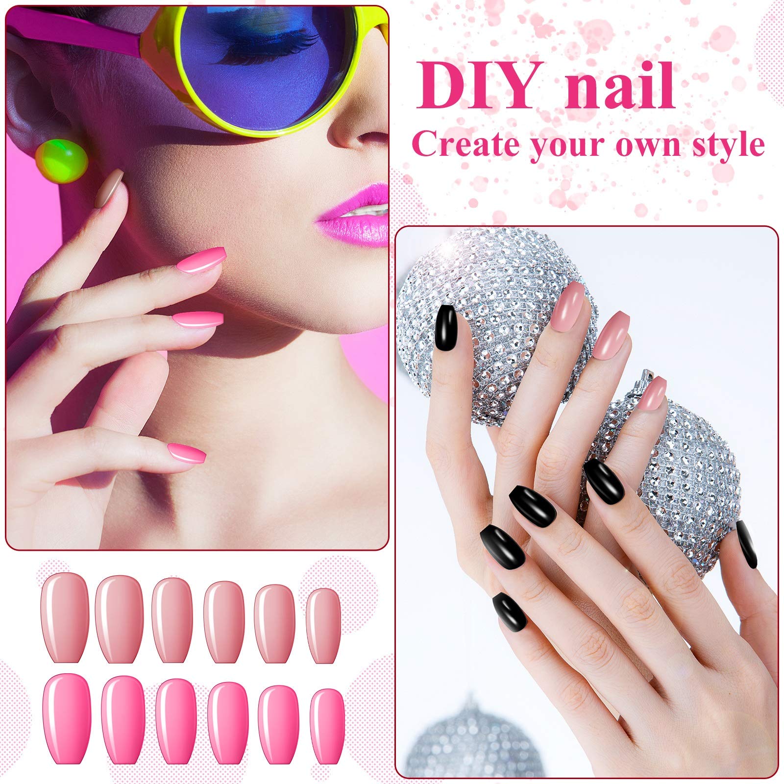 Maitys ballerina coffin design square nails with shade-forward look for versatile styling.