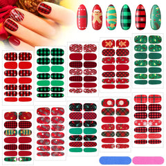 Maitys Christmas full wrap nail stickers in plaid for festive nails