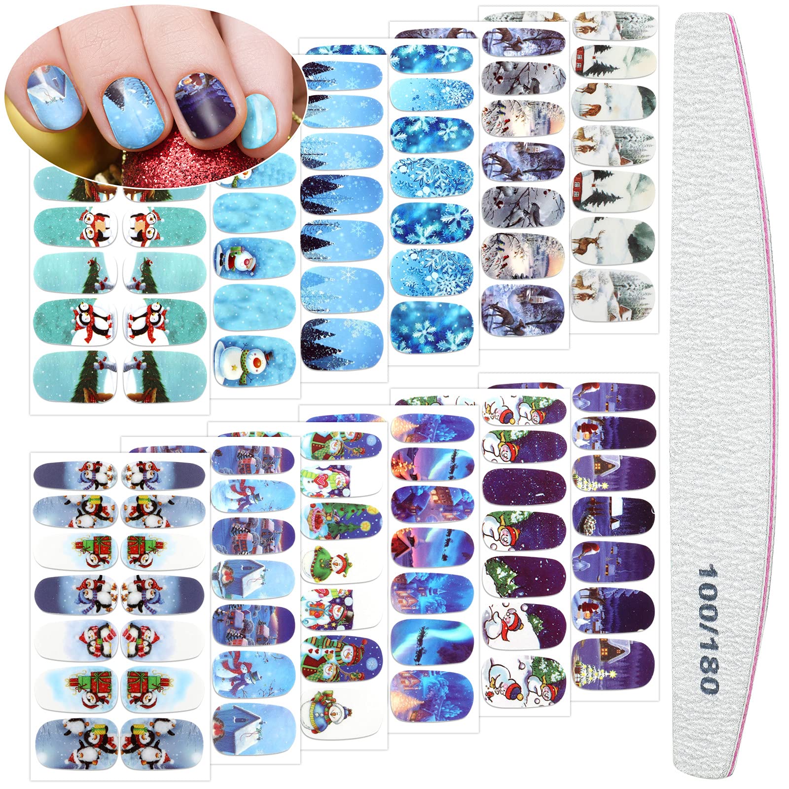 Maitys Christmas nail stickers snowflakes for festive nails and quick party-ready looks.