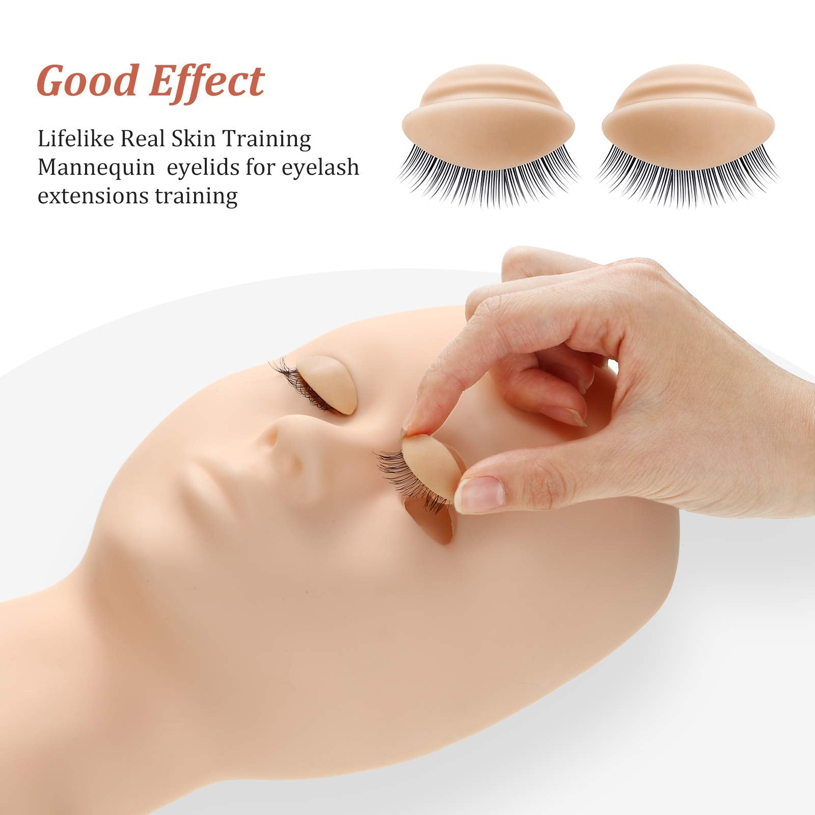 Maitys eyelash-training eyelid removable tan ideal for demonstrations and hands-on practice.