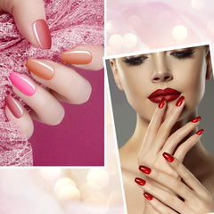 Maitys glossy fingernails close-up showcasing ballerina coffin shape and chic finish.