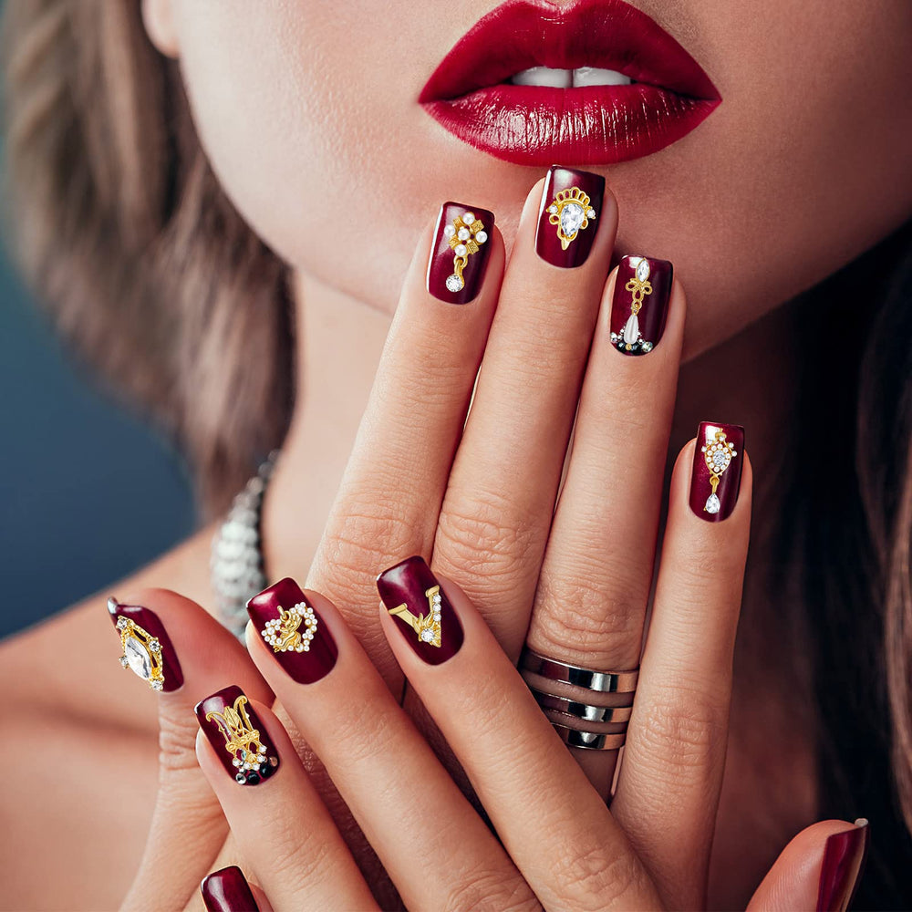 Maitys gold nail charms easy-apply design for quick nail art.