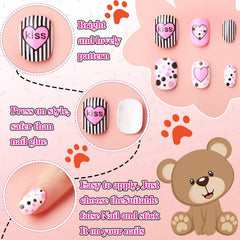 Maitys kids press-on nails dot pattern adds playful color to any look