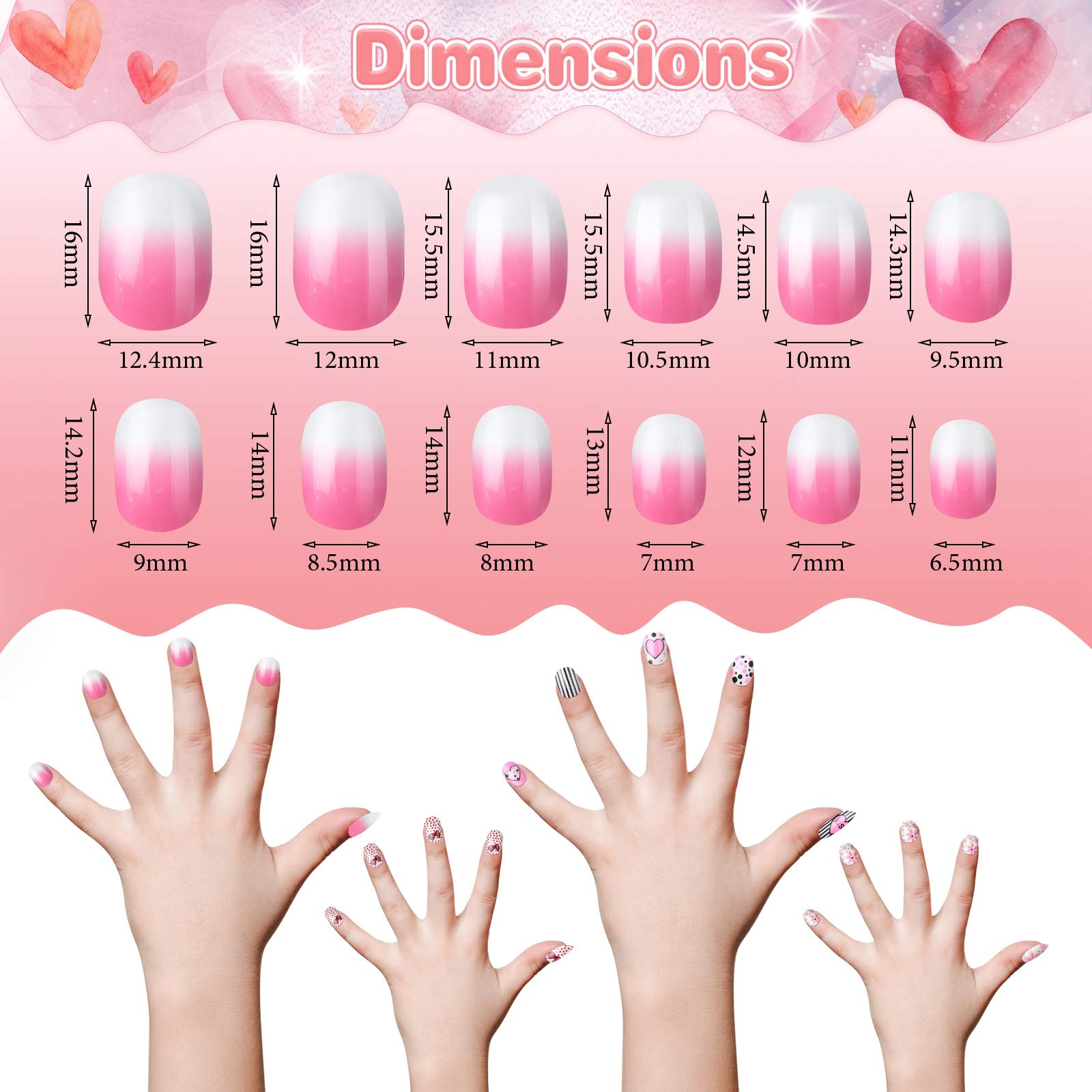 Maitys kids press-on nails set packaging image showing gift-ready boxes