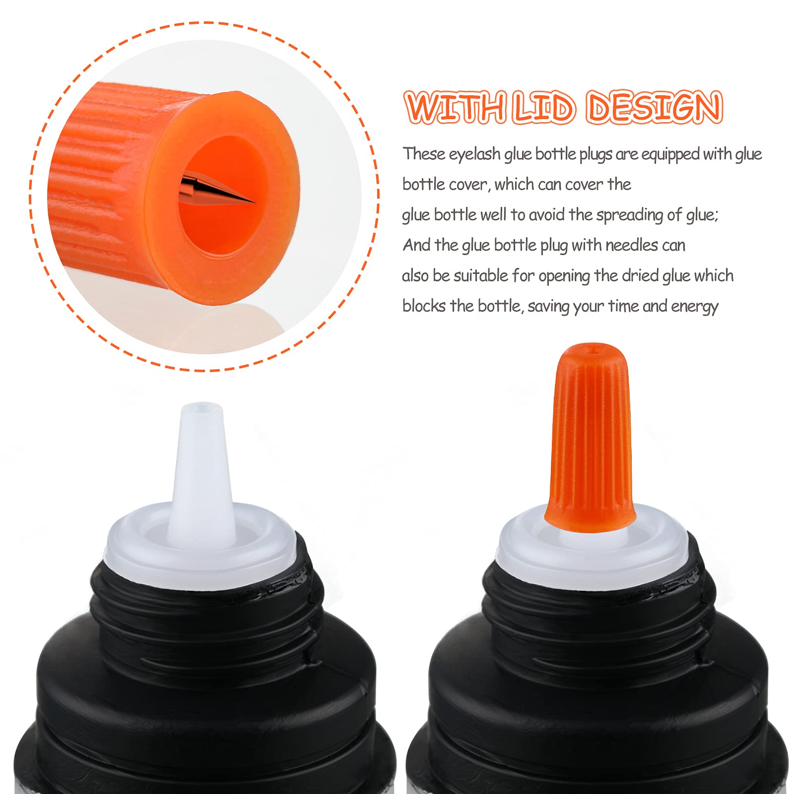 Maitys needle-equipped plugs help clear dried glue from bottle openings.