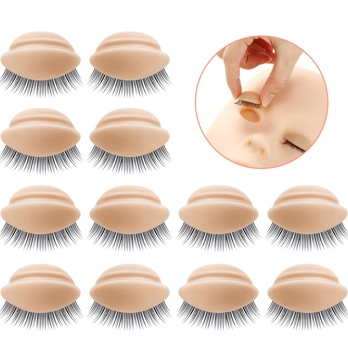 Maitys replacement eyelids tan 3D design for realistic lash training practice.