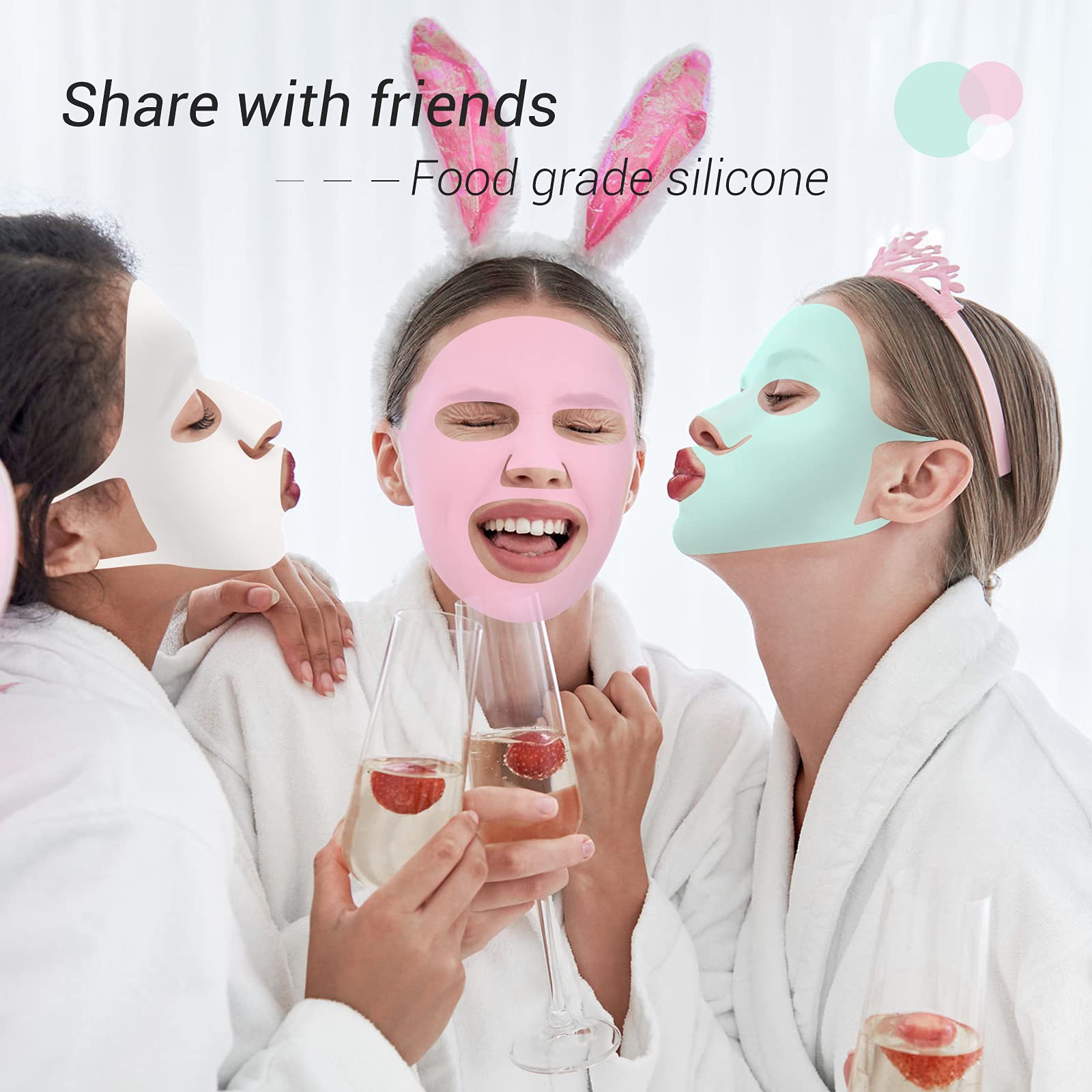 Maitys silicone face mask blue-wear highlights vivid color and keeps the sheet mask in place