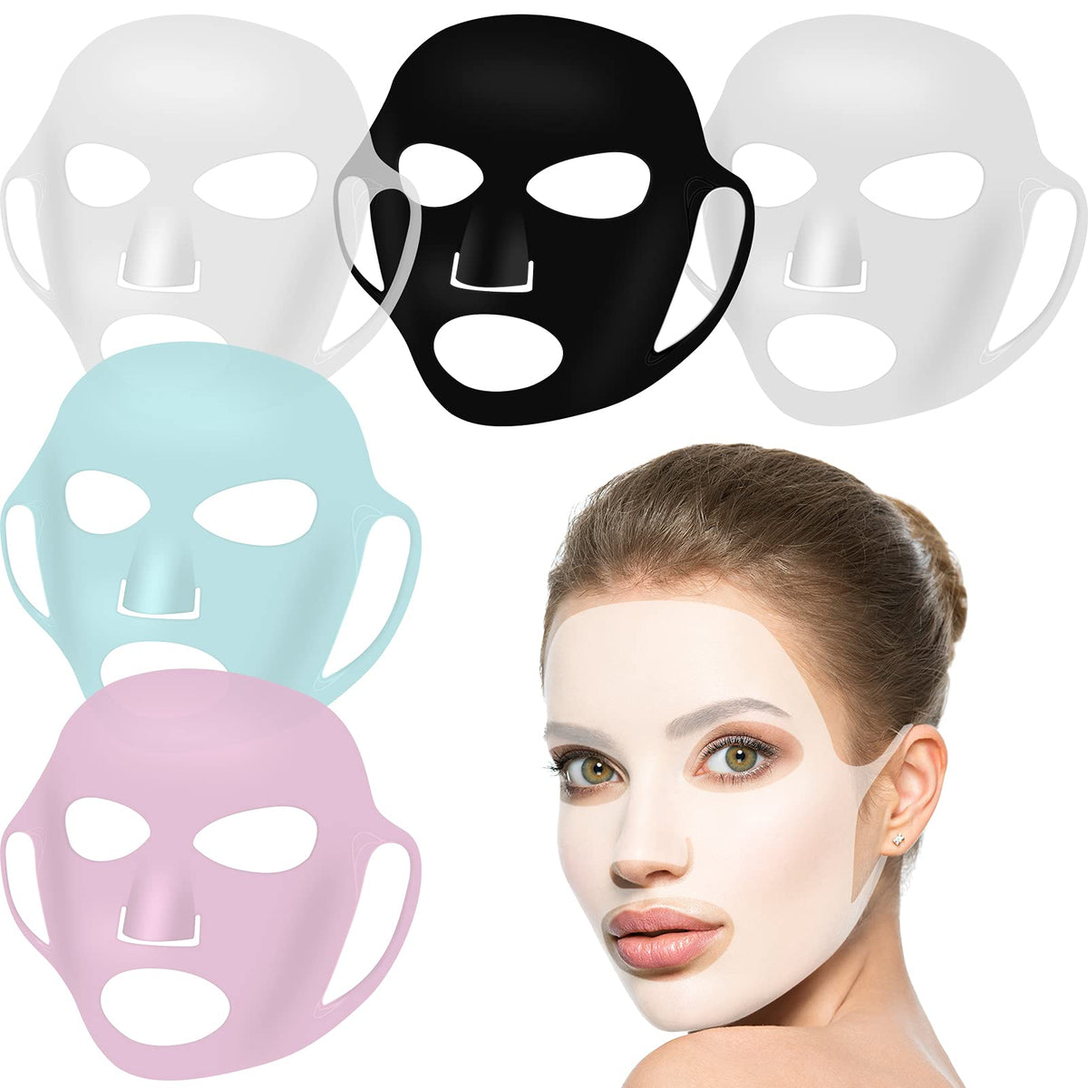 Maitys silicone face mask red-wear shows vibrant color and secure hold during masking