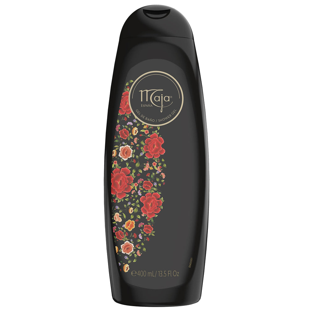 MAJA bath gel bottle closeup highlighting glycerin hydration for softer, refreshed skin.