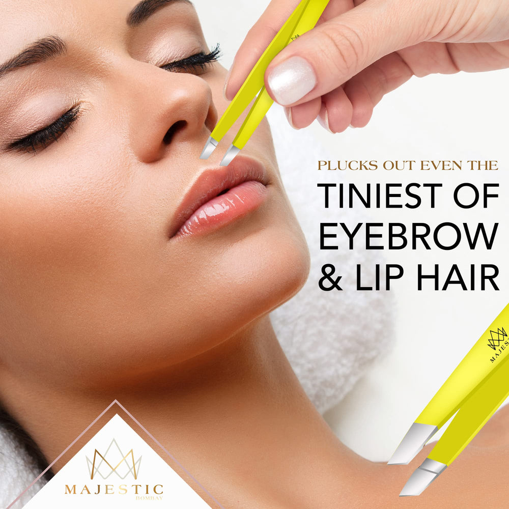 Majestic Bombay tweezers hold false lashes and nails for easy application.
