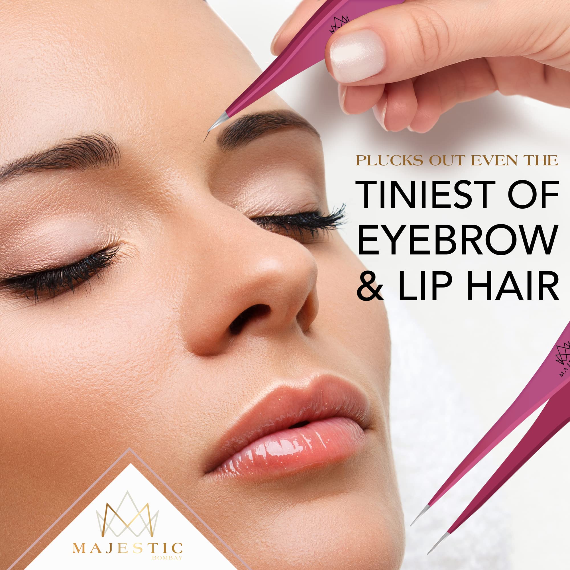 Majestic Bombay ingrown-hair-removal tools help tidy edges with careful pinching.