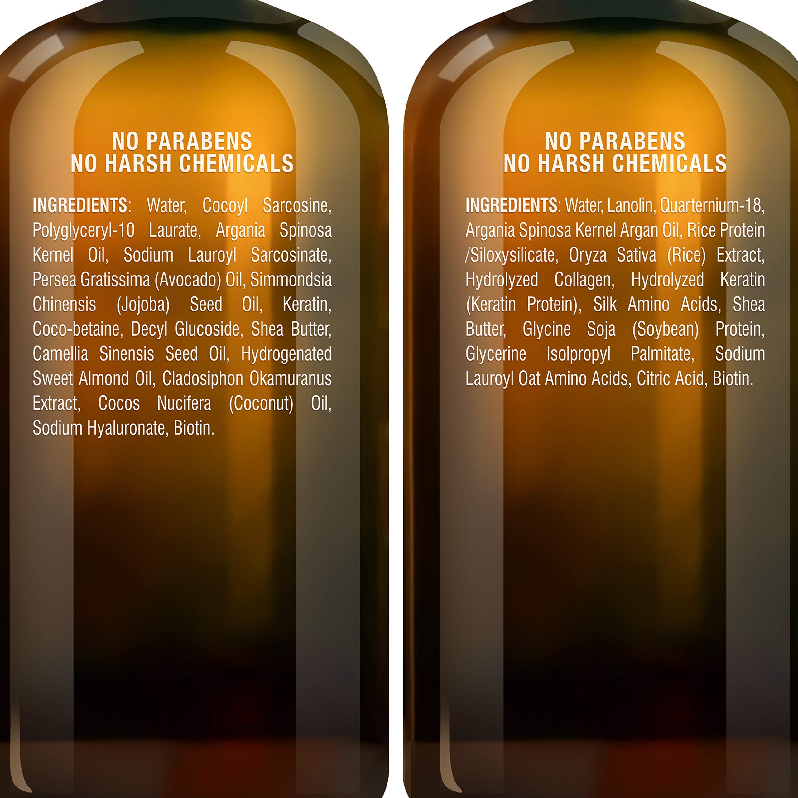Majestic Pure Argan Oil Shampoo label highlights cruelty-free and organic ingredients for quality care.