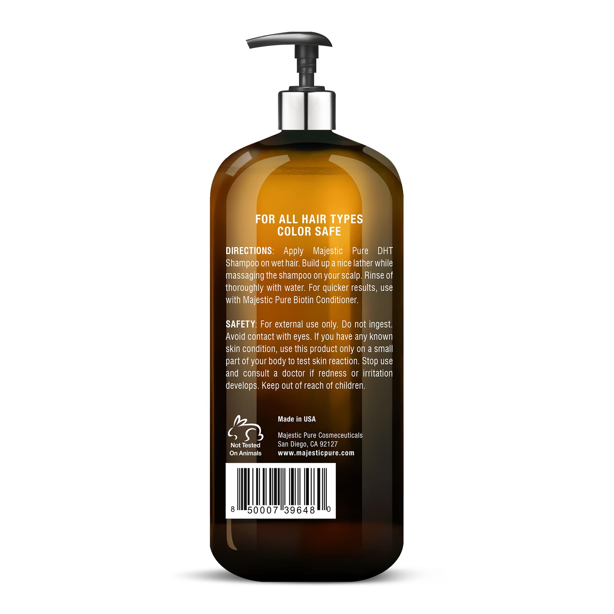 Majestic Pure Biotin Conditioner keratin rosemary ingredients image demonstrates nourishing smoothing.