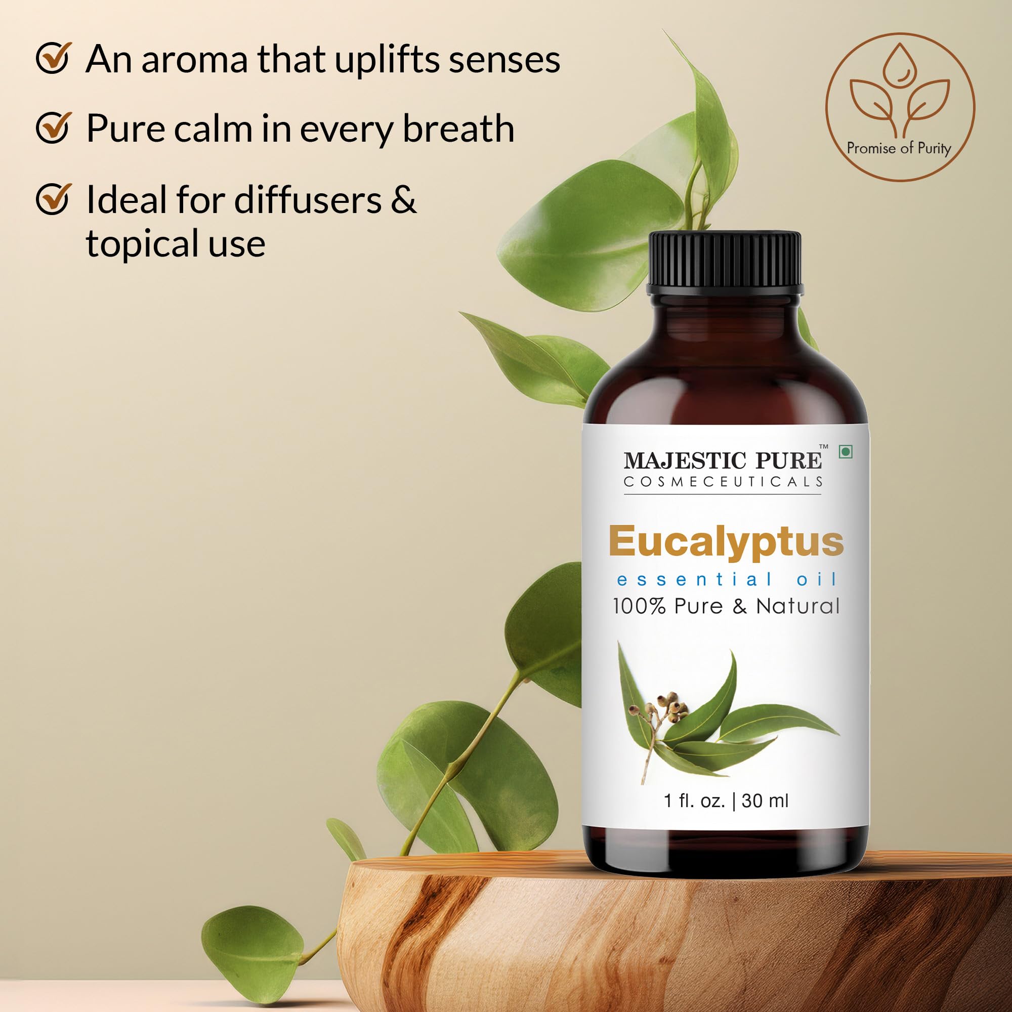Majestic Pure eucalyptus oil for massage offers a revitalizing aroma during sessions.