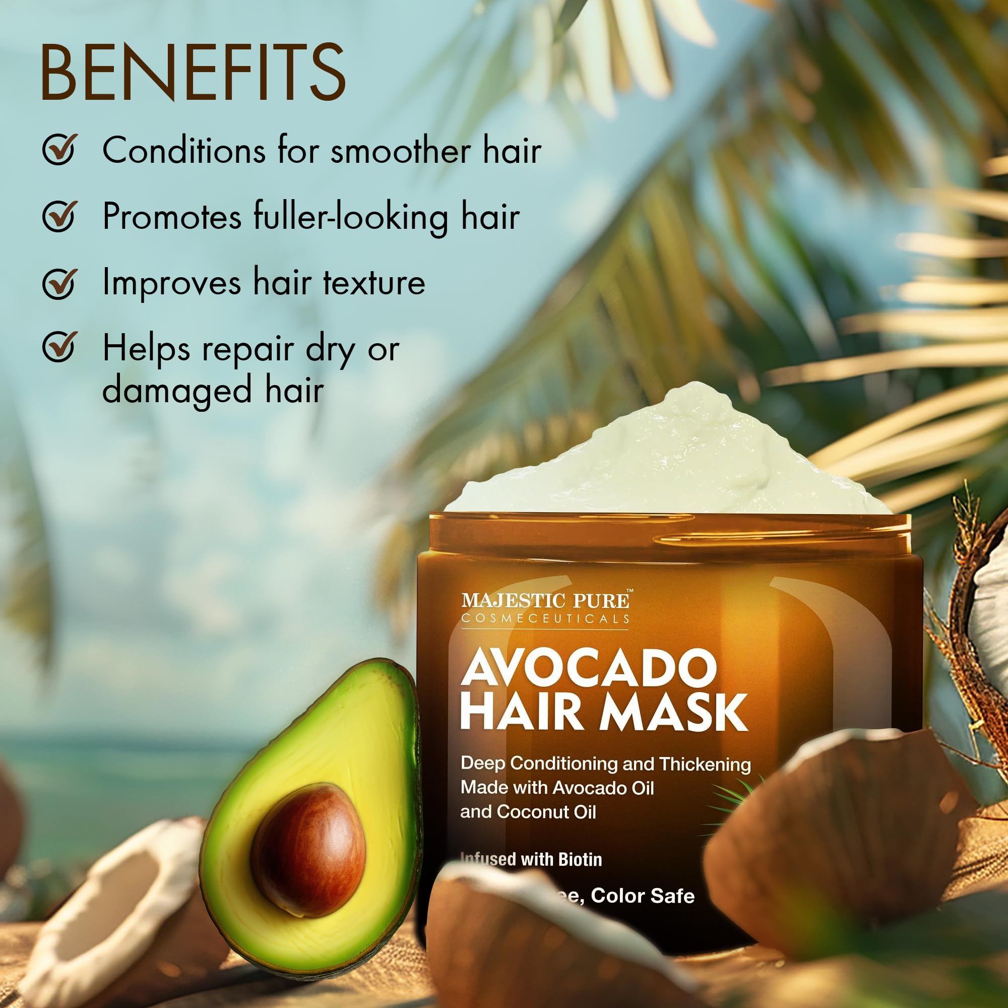 Majestic Pure hair mask creamy texture close-up showing rich conditioning