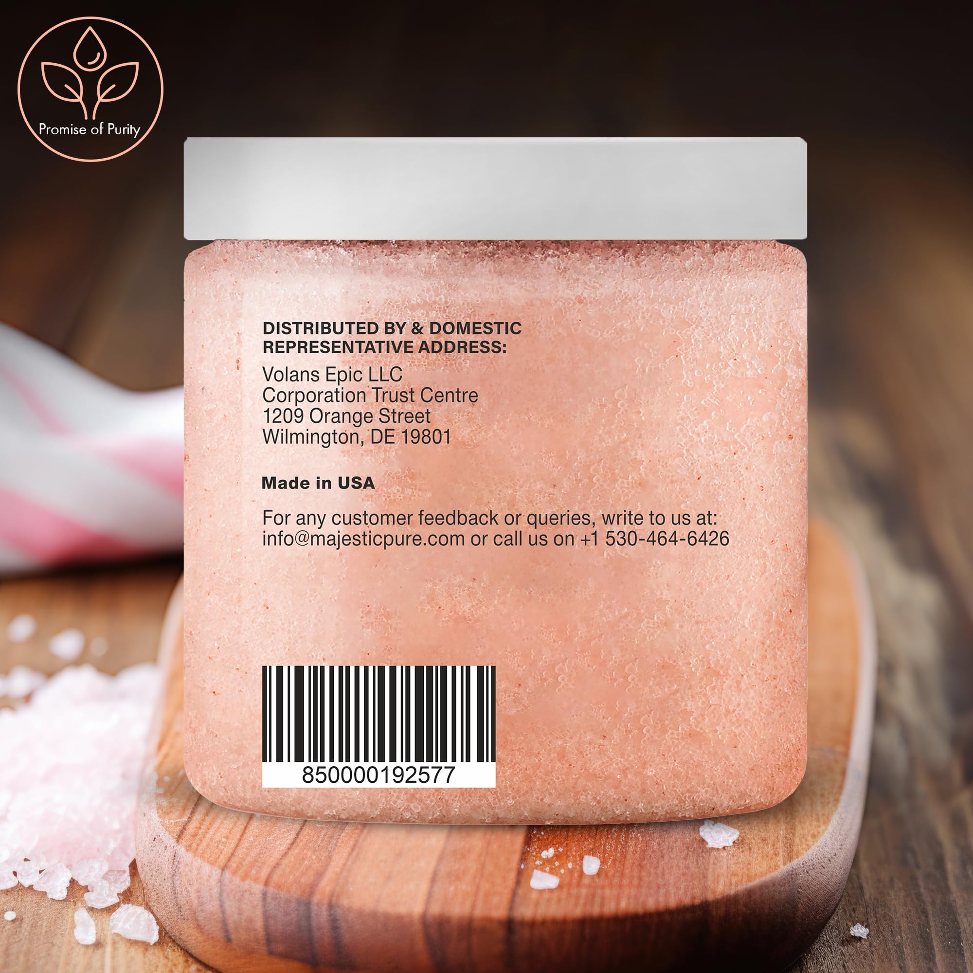 Majestic Pure Scrub on damp skin delivers hydrating cleansing feel.