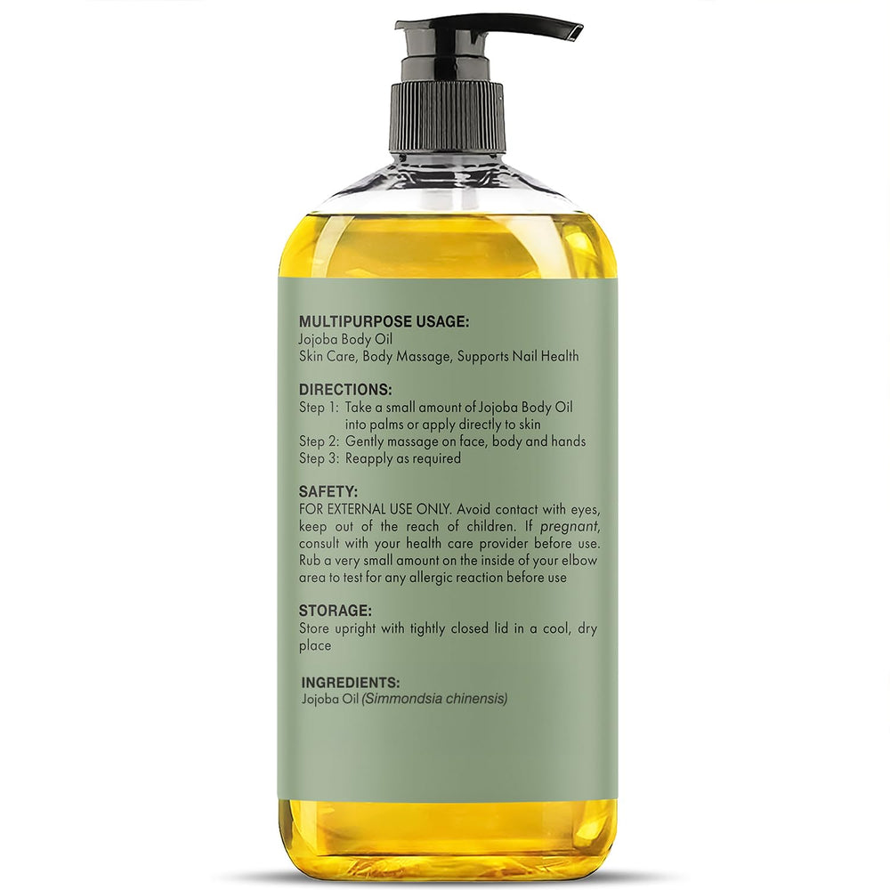 Majestic Pure Jojoba Oil scalp-massage moment suggests balanced scalp comfort.