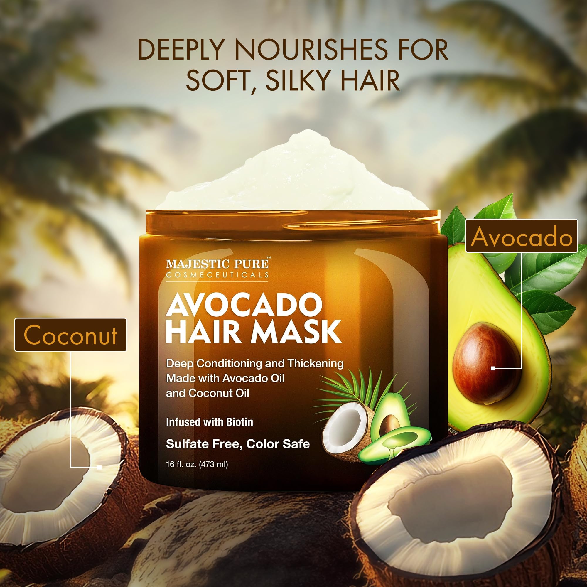 Ingredientes clave: aguacate y coco nutren sin apelmazar el cabello.