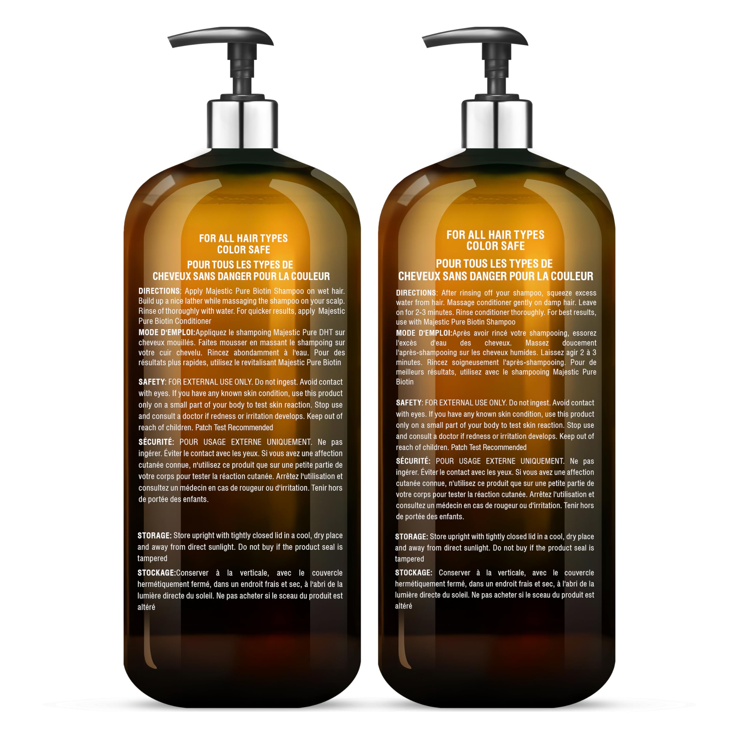 Majestic Pure Sulfate-Free label on bottle promoting gentle daily cleansing