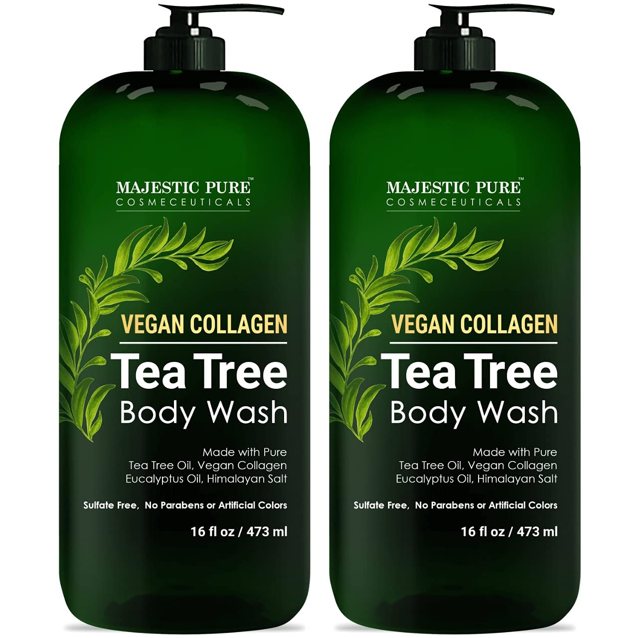 Majestic Pure Tea Tree Body Wash bottle front – refreshing cleanse for dry skin.