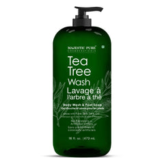 Majestic Pure Tea Tree Body Wash dispenser pump demonstrates easy daily use.