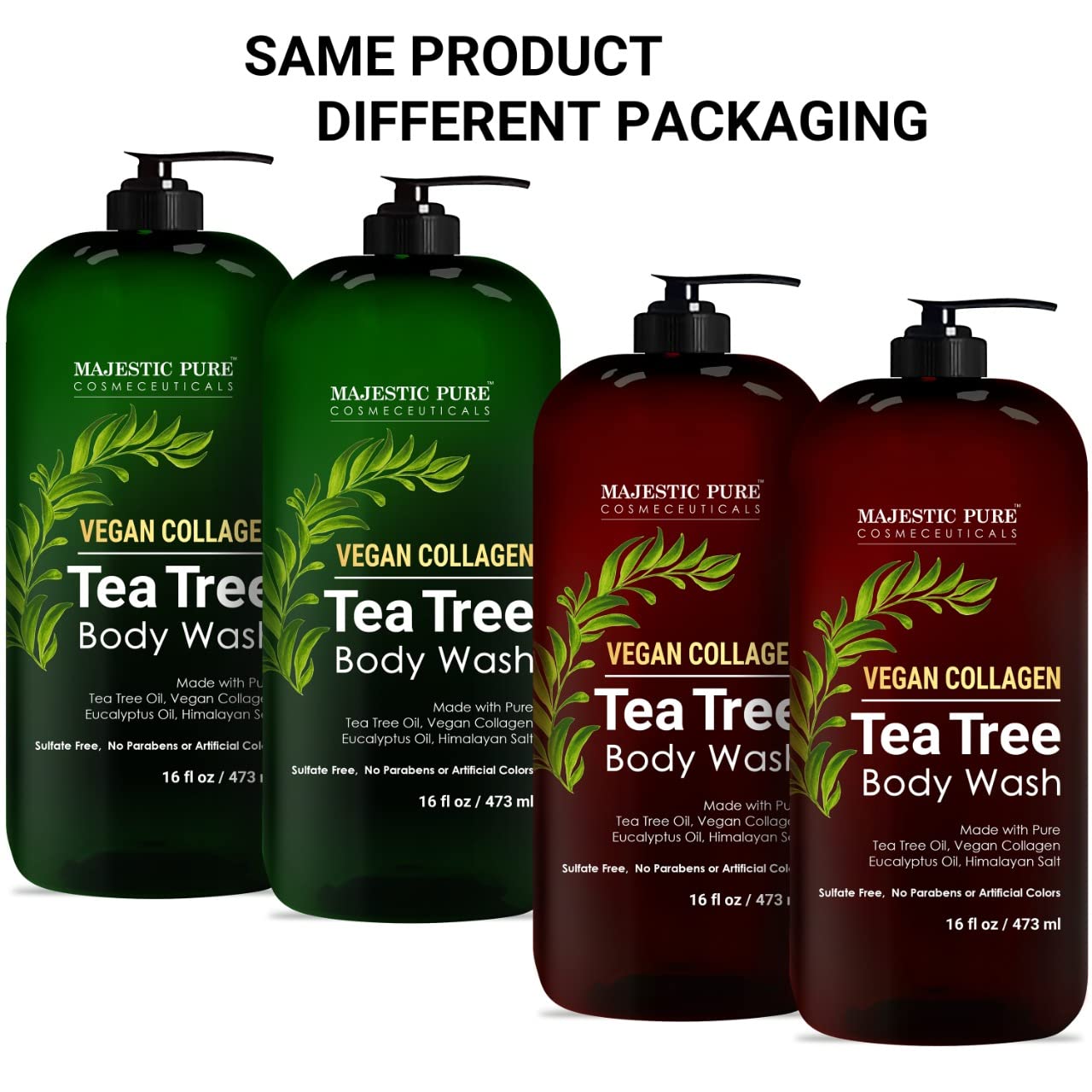 Majestic Pure Tea Tree Body Wash pump-dispense enables easy, mess-free daily application.