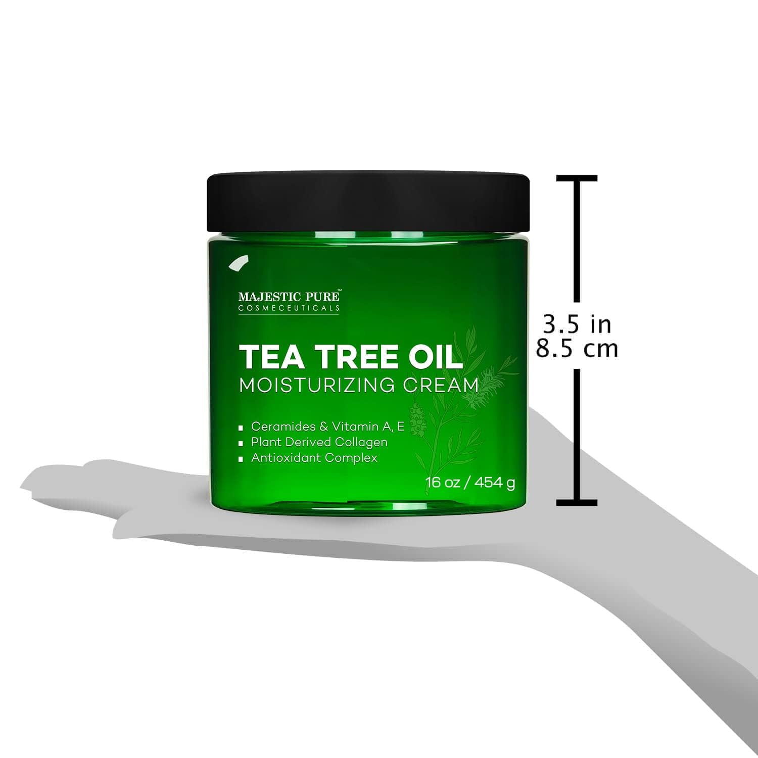 Majestic Pure Tea Tree Oil Moisturizing Cream featuring ceramides for barrier-supporting moisture