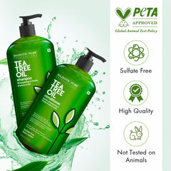 Majestic Pure Tea Tree Shampoo itchy dry scalp relief in daily use.