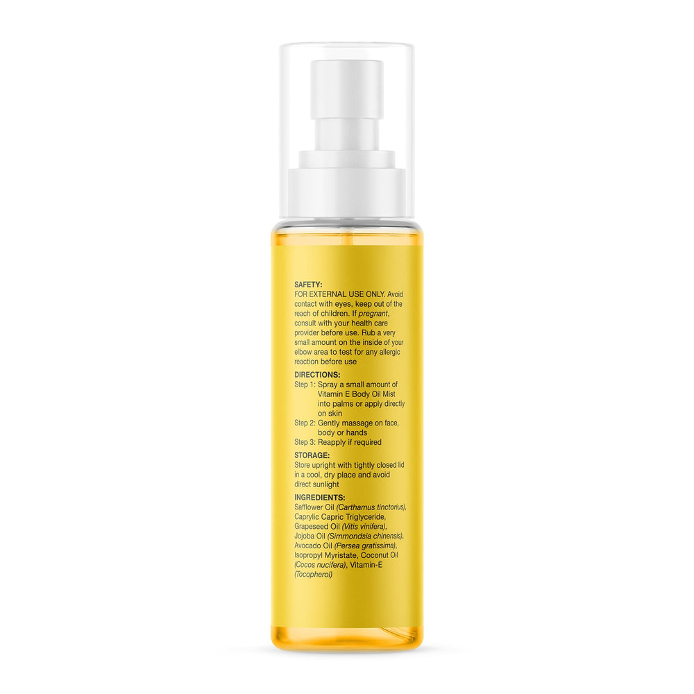 Majestic Pure Vitamin E Oil Body Mist amber bottle emphasizes quality natural oils