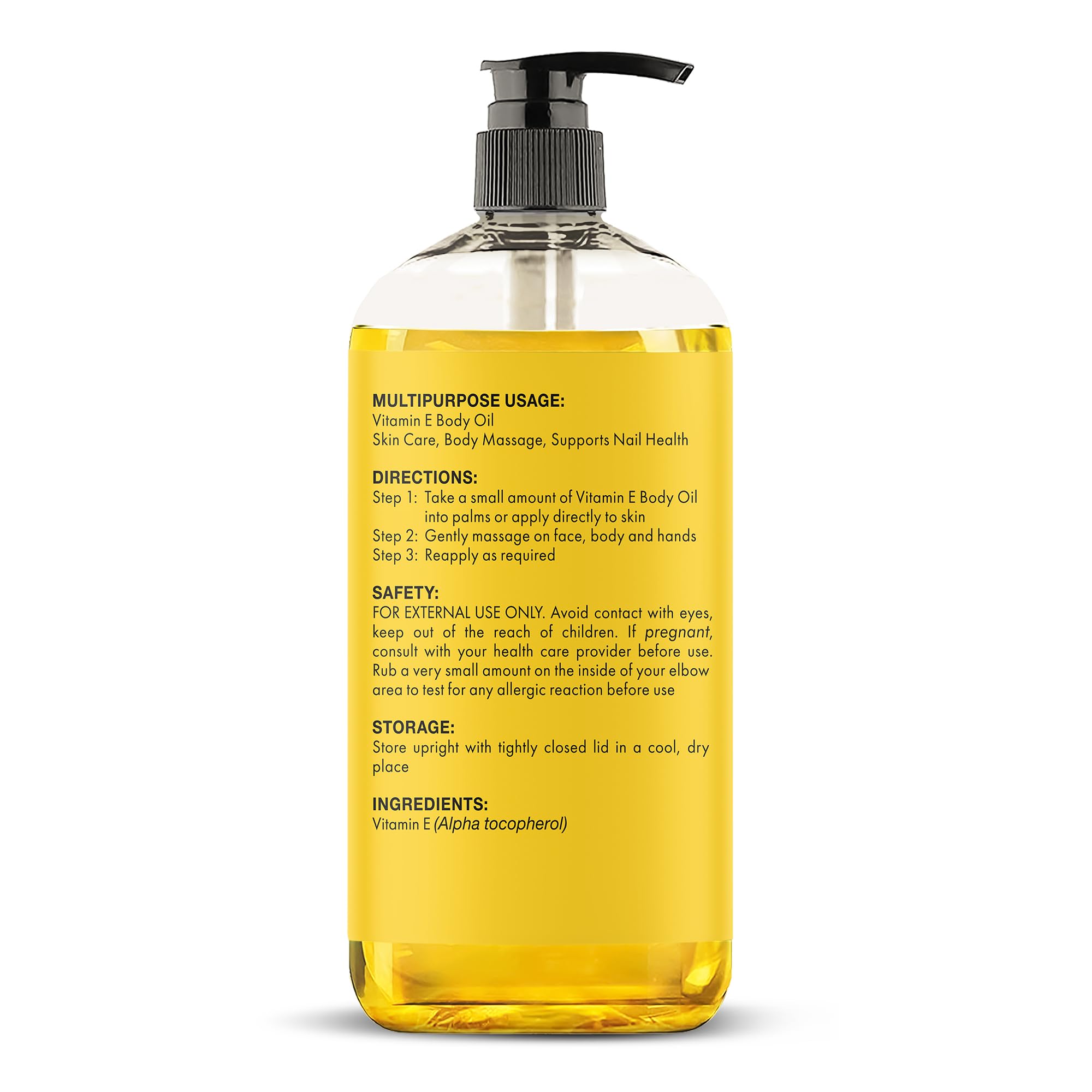 Majestic Pure Vitamin E Oil ingredients and purity for confidence.