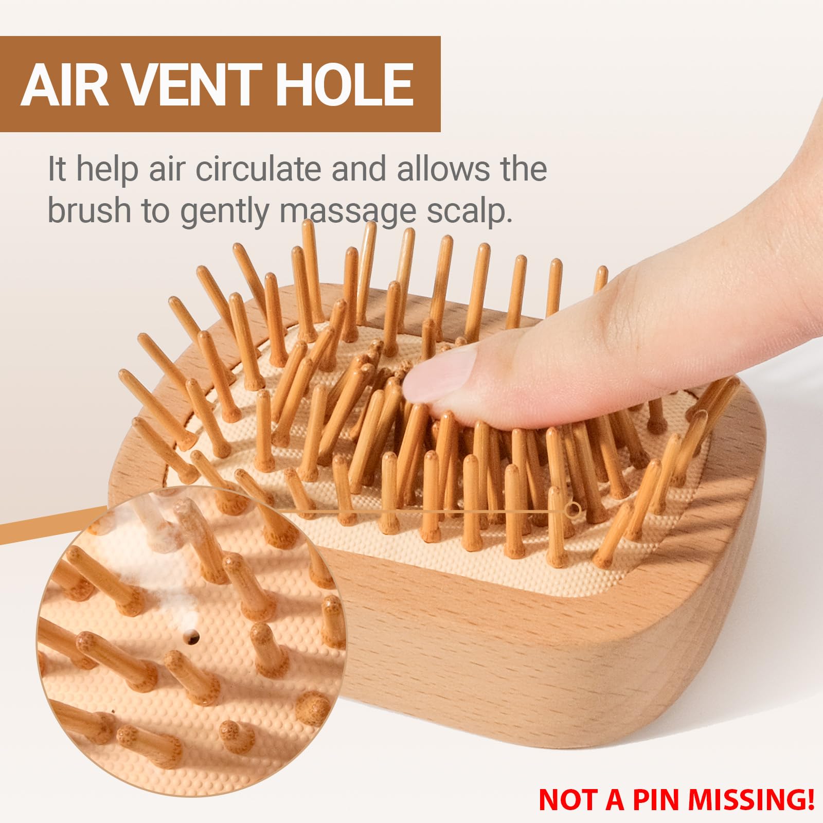 Maji Mama wooden pins reduce static for smoother hair.
